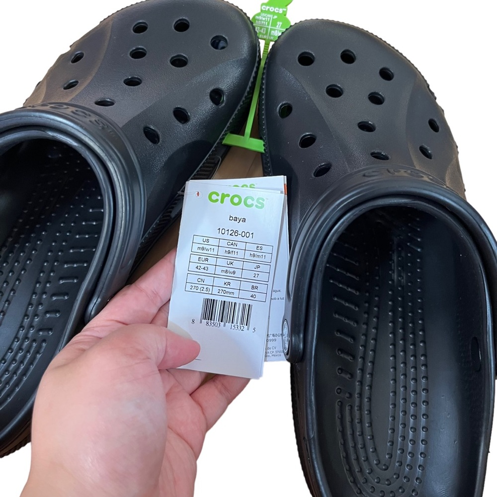 Crocs Baya Black New Size men 9 / women 11 - Picture 2 of 3